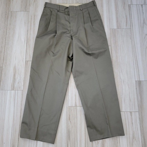 CORBIN OTC Off the Cuff Men's 32x28 Khaki Pleated Front Pants Green - Picture 1 of 5